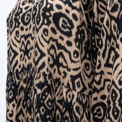 Robe courte imprimée col V à volants Femme DEELUXE 74