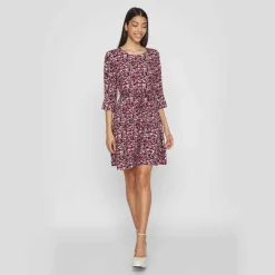 Robe courte manches 3/4 imprimée floral Femme VILA
