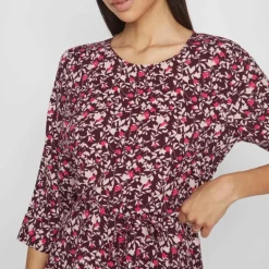 Robe courte manches 3/4 imprimée floral Femme VILA