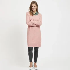 Robe courte manches longues en fine maille Femme VILA