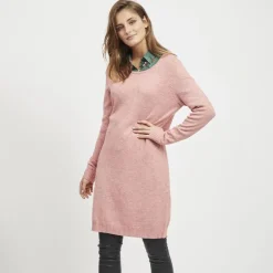 Robe courte manches longues en fine maille Femme VILA