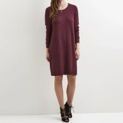 Robe courte manches longues en fine maille Femme VILA