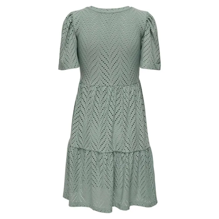 Robe courtes manches courtes trapèze ajouré uni Femme JDY