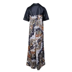 Robe Didi longue bi matière imprimé à motifs Femme HOLLY AND JOEY