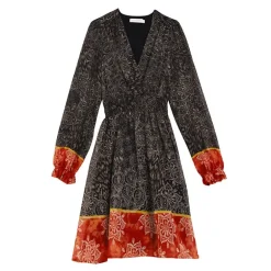 Robe dinah imprimée noire Femme LA PETITE ETOILE