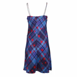 Robe Gigi Hadid en soie à carreaux et étoiles rouges Femme TOMMY HILFIGER