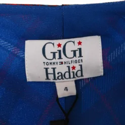 Robe Gigi Hadid en soie à carreaux et étoiles rouges Femme TOMMY HILFIGER