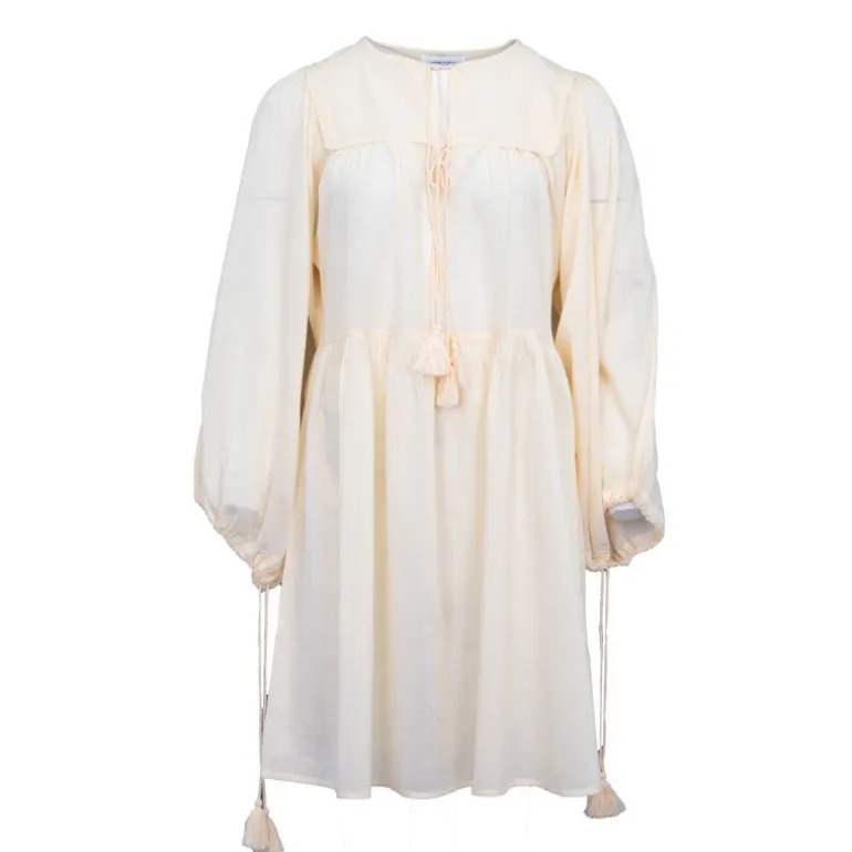 Robe hita manches longues à nouer couleur clair Femme ANTIK BATIK