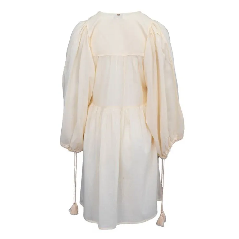 Robe hita manches longues à nouer couleur clair Femme ANTIK BATIK