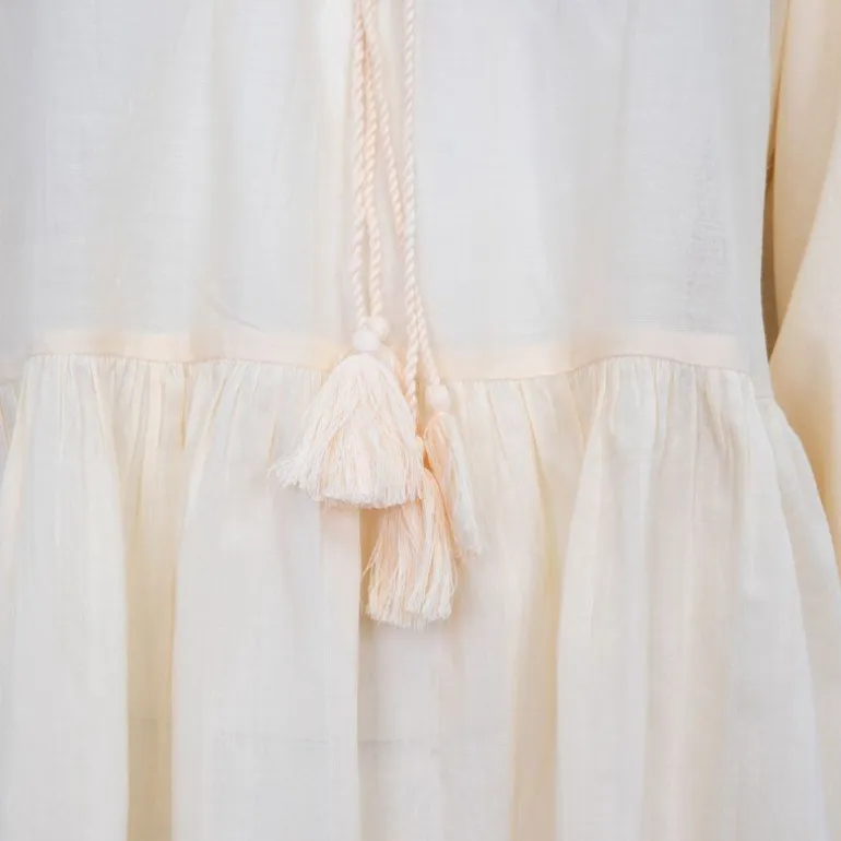 Robe hita manches longues à nouer couleur clair Femme ANTIK BATIK