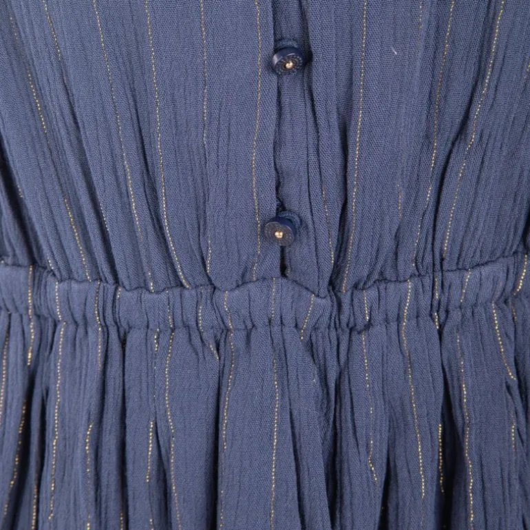 Robe juana manches longues ajustée avec liseré doré Femme LA PETITE ETOILE