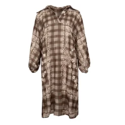 Robe kiki à carreaux avec imprimé Femme HOLLY AND JOEY