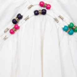 Robe longue à bretelles avec perles coton Femme HOLLY AND JOEY