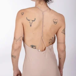 Robe longue à bretelles dos nu beige Femme CALVIN KLEIN