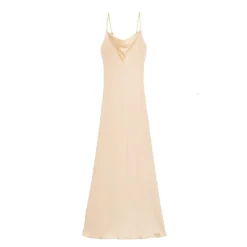 Robe longue à bretelles kelis beige Femme LA PETITE ETOILE