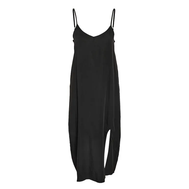 Robe longue à bretelles noire Femme NOISY MAY