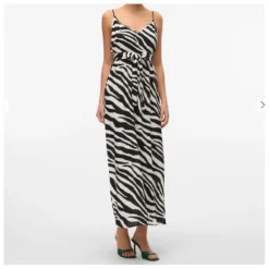 Robe longue avec bretelles imprimé zèbre col V Femme VERO MODA