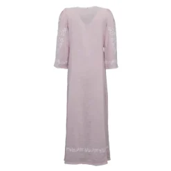 Robe longue caftan vana avec broderie blanche Femme ANTIK BATIK