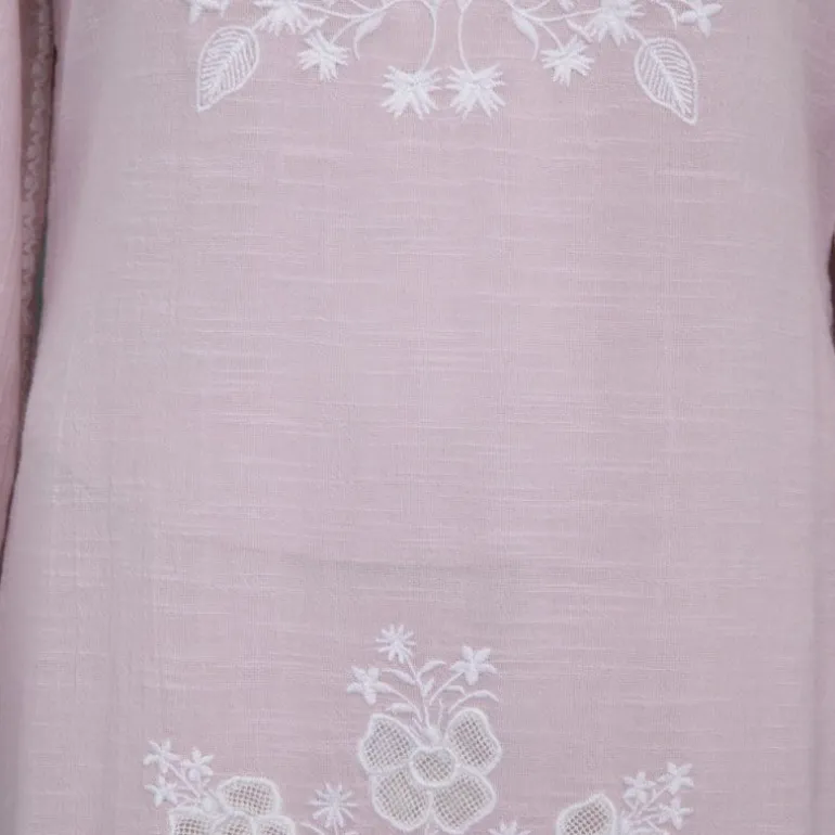 Robe longue caftan vana avec broderie blanche Femme ANTIK BATIK