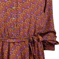 Robe longue ceinturée col V bouton poitrine yazzi brown Femme LA PETITE ETOILE