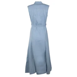 Robe longue en jean sans manches avec ceinture 100% coton Femme TOMMY HILFIGER