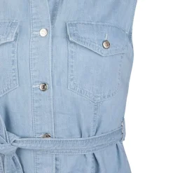 Robe longue en jean sans manches avec ceinture 100% coton Femme TOMMY HILFIGER