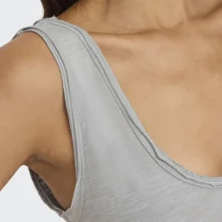 Robe longue grise en coton décolleté dos Femme ONLY