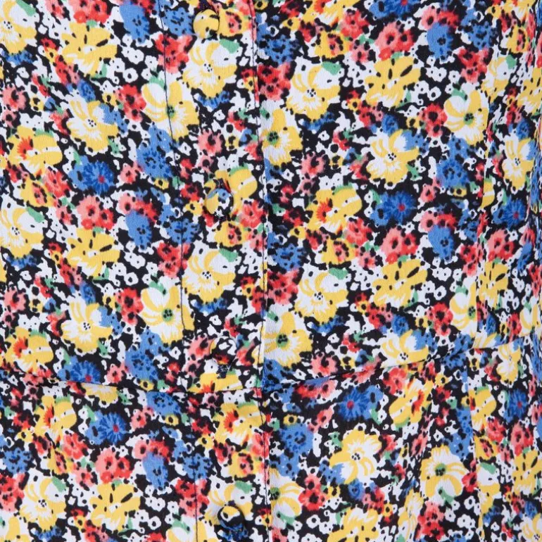 Robe longue imprimée fleurs à boutons Femme DEELUXE 74