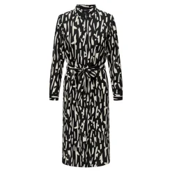 Robe longue manches longues Divya col chemise regular fit black sandshell Femme JDY