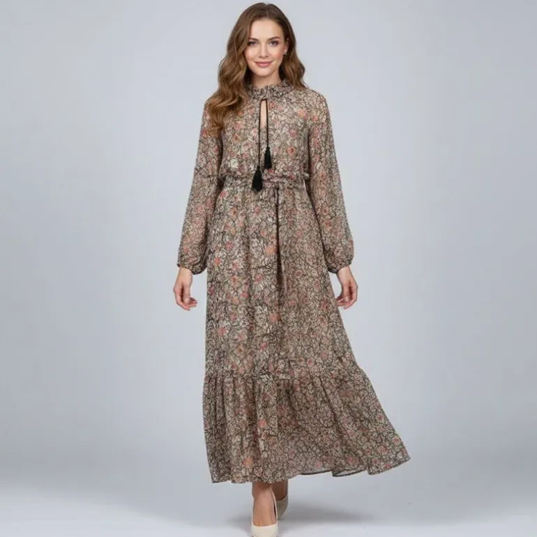 Robe longue multicolor fleurie bohème Femme PLEASE