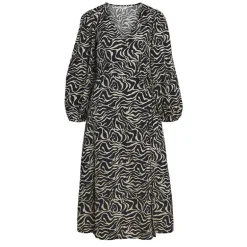 Robe manches ballons col V à motif Femme OBJECT