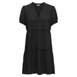 Robe manches courtes bouffante col v cintrée Femme ONLY