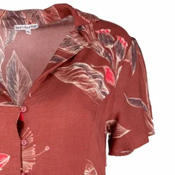 Robe manches courtes col v à fleurs marron Femme BEST MOUNTAIN