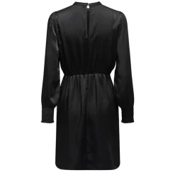 Robe manches longues cocktail noire satinée Femme ONLY