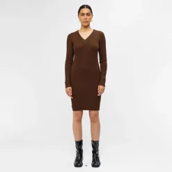 Robe manches longues col V OBJAE THESS Femme OBJECT