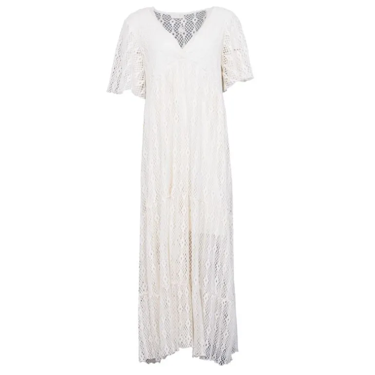 Robe miami dentelle manches courtes col v Femme HOLLY AND JOEY