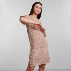 Robe mi-longue à bretelles col V Femme PIECES