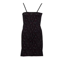 Robe nuisette noire fleurie à fines bretelles Femme BILL TORNADE