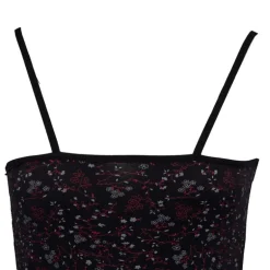 Robe nuisette noire fleurie à fines bretelles Femme BILL TORNADE