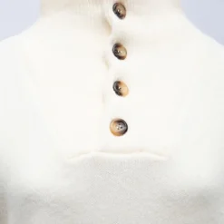 Robe pull hania crème col montant à bouton Femme DEELUXE 74