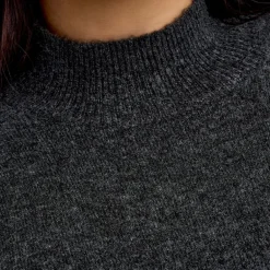 Robe pull longue en maille col montant manches ballons Femme ONLY CARMAKOMA