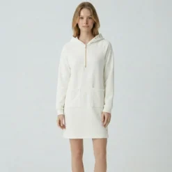 Robe sweat à capuche zippée avec ilitilaes brodées Femme LES TROPEZIENNES PAR M.BELARBI