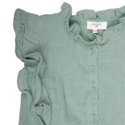 Robe vert menthe volants et boutons devant Enfant DEELUXE 74