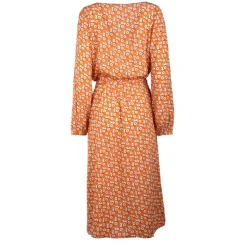 Robe yazzi manches longues orange col v Femme LA PETITE ETOILE