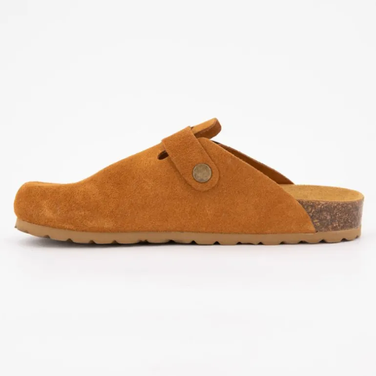 Sabots en cuir lisse daim à boucle Femme I AM