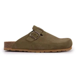 Sabots en cuir lisse daim à boucle Femme I AM