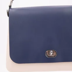 Sac à main bandoulière amovible rabat fermoir tourniquet 24x20x6cm Femme O BAG