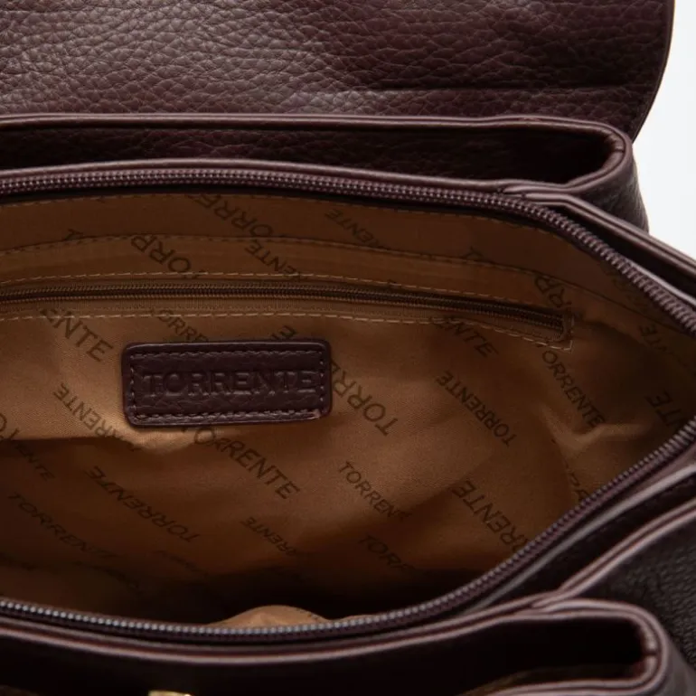 Sac à main type docteur à rabat 32x14x22,5cm Femme TORRENTE