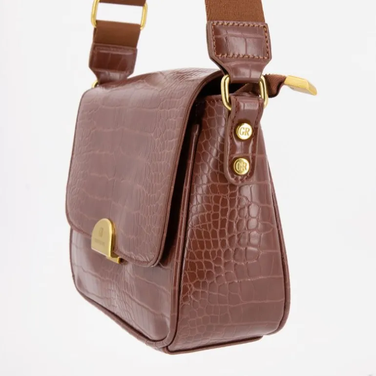 Sac bandouliere Romy motif croco à clip doré 22x18x8cm Femme GEORGES RECH