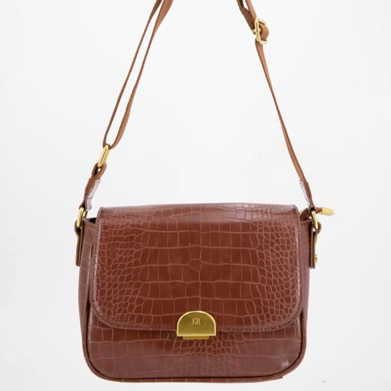 Sac bandouliere Romy motif croco à clip doré 22x18x8cm Femme GEORGES RECH